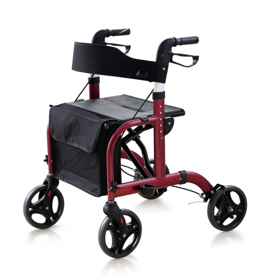 Folding Walker With Seat And Wheels