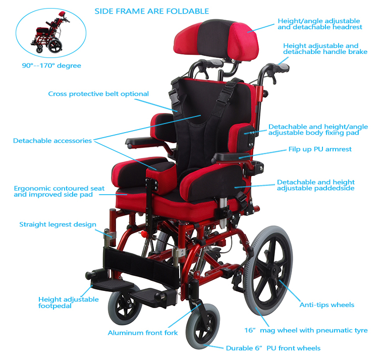 Tilt In Space Pediatric Wheelchair